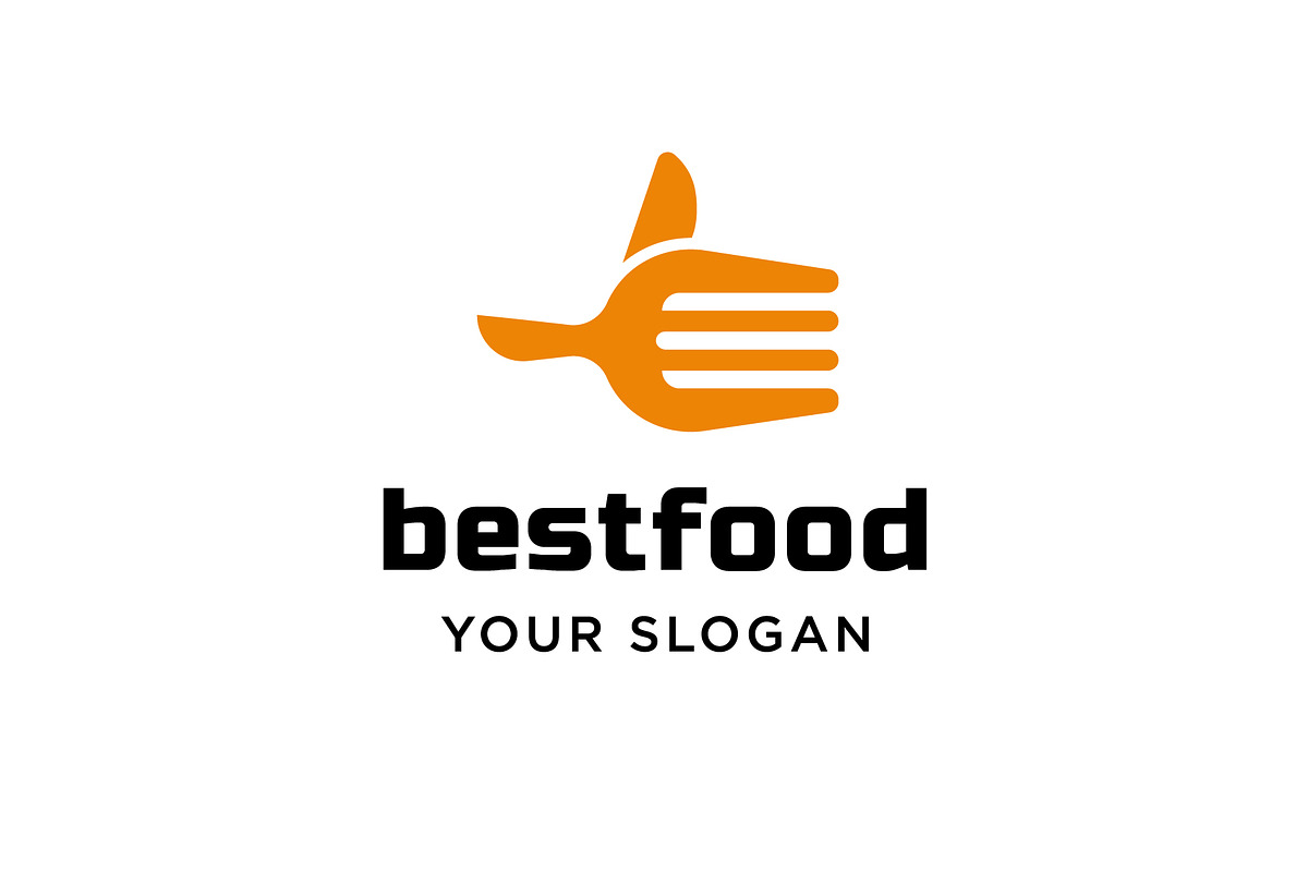 hand fork logo for chef restaurant, a Branding & Logo Template by funpixel
