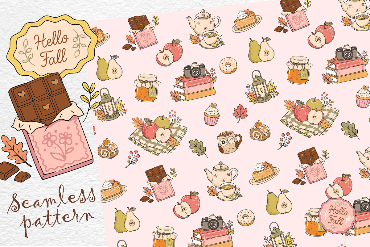Cozy Autumn Vector Clipart Kit, a Seasonal Illustration by Watercolor dreams (Photo 4 of 4)
