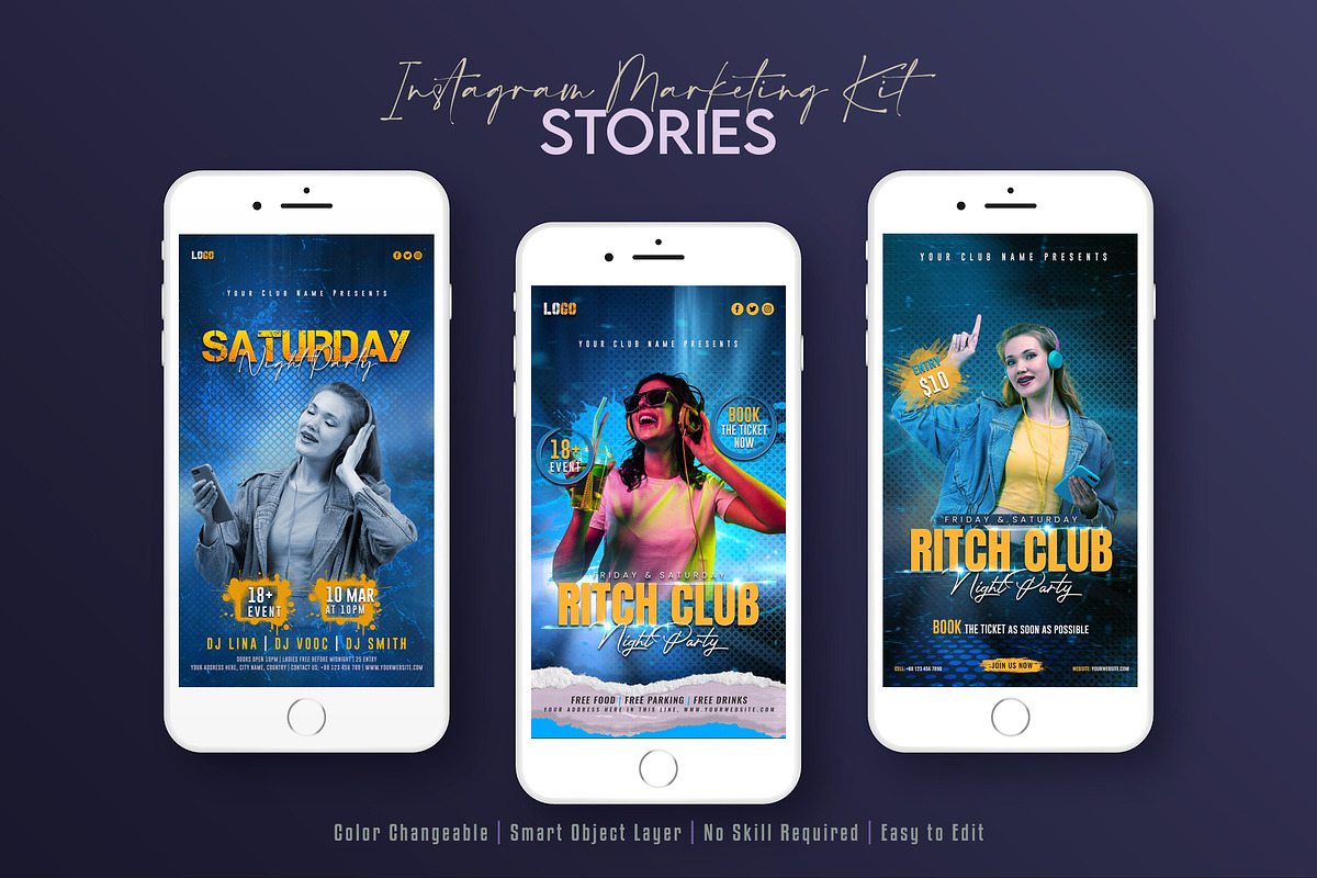Party Social Media Template Bundle, a Social Media Template by Creative_View (Photo 7 of 8)