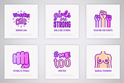 Feminism | 16 Thin Line Icons Set, an Outline Icon by Alex Blogoodf (Thumbnail 6 of 11)