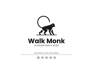 Monkey Walk Silhouette Logo Design, a Branding & Logo Template by Artnivora.Std