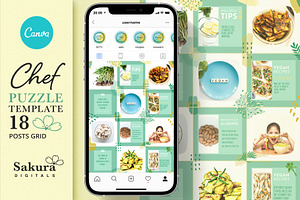 Chef Instagram Puzzle Template Canva