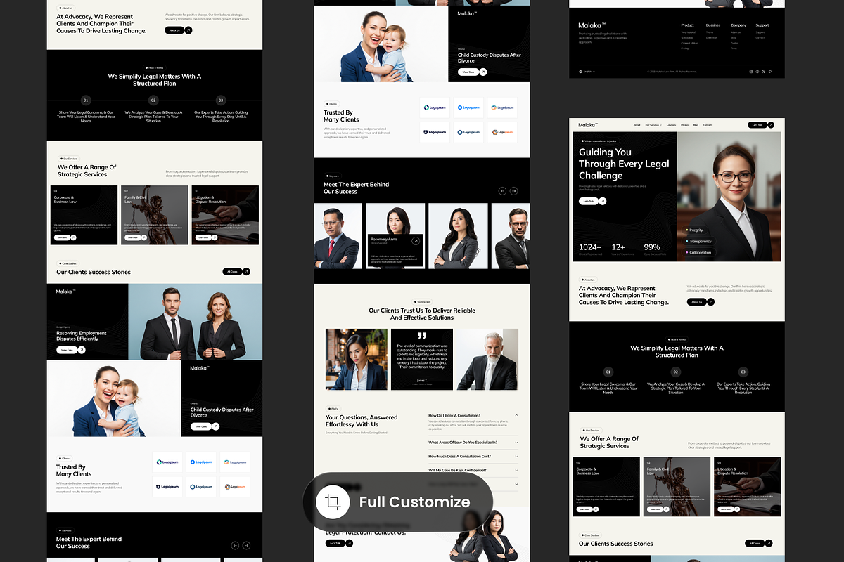 Malaka - Law Firm Landing Page preview 3
