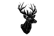 Deer Antler Silhouette Bundle, an Object Illustration by yasushie (Thumbnail 18 of 31)