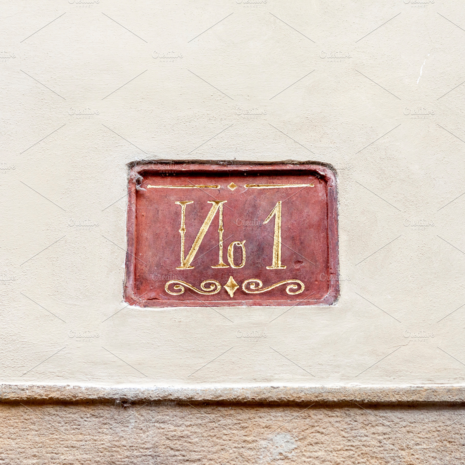 Decorative house number one on wall, an Architecture Photo by BOOCYS
