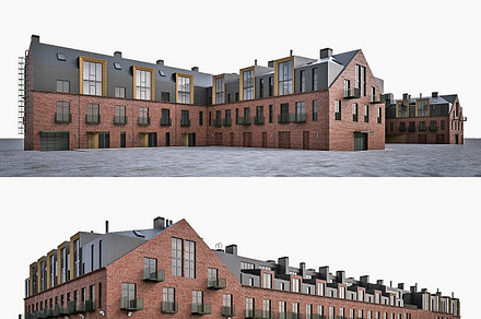Loft Building Exterior, an Architecture 3D Model by 3DNUTS