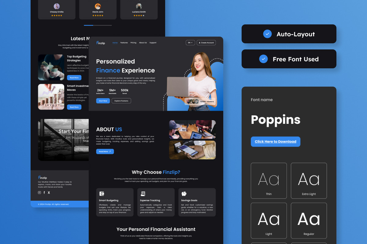 Finzlip - Banking Solutions Landing, a Landing Page Template by productype1 (Photo 3 of 5)