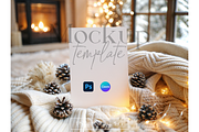 Pinecones and Fireplace Invite Mock, a Mockup by MockupWizard (Thumbnail 1 of 5)