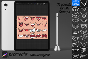 Cartoon Mouths Set 1 Procreate Brush