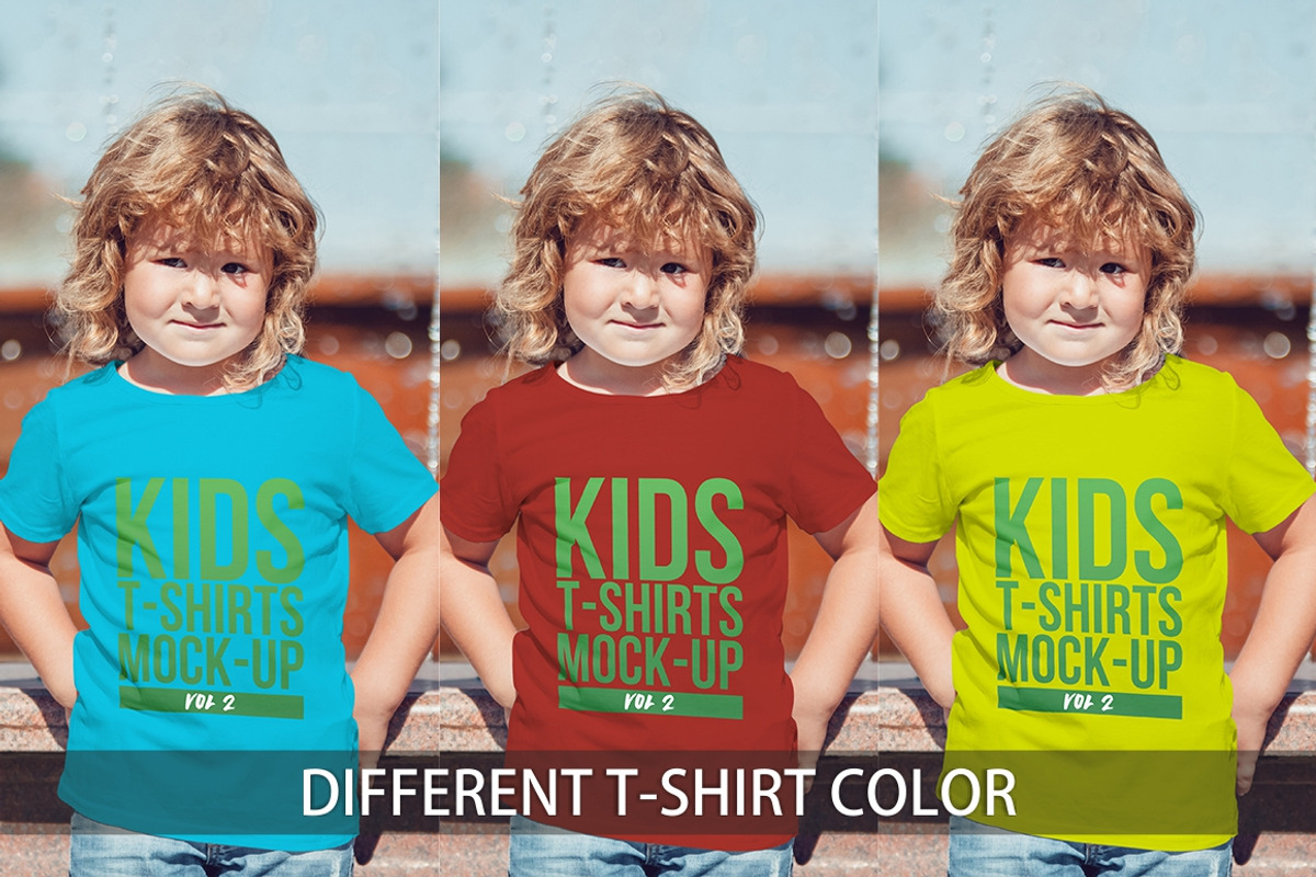 Kids T-Shirt Mock-Up Vol 2, a Shirt Mockup by Freeman Studio (Photo 5 of 11)