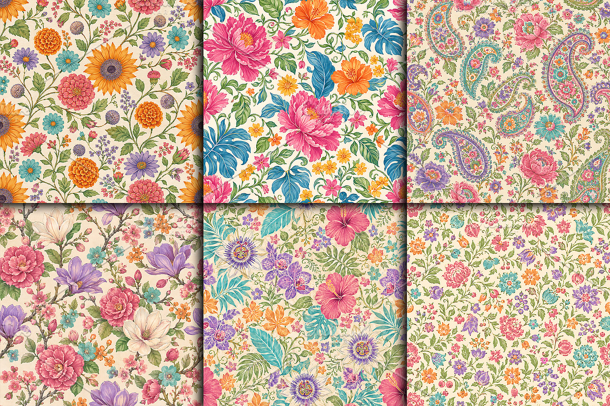 Vintage Cottagecore Floral Pattern, a Pattern Graphic by Artonix (Photo 3 of 3)