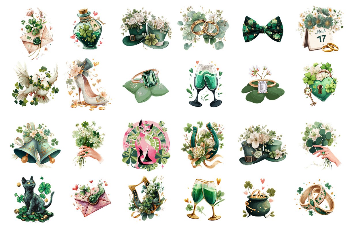 St. Patrick’s Day Clipart Bundle, a Decorative Illustration by InkyQueenArt (Photo 4 of 7)