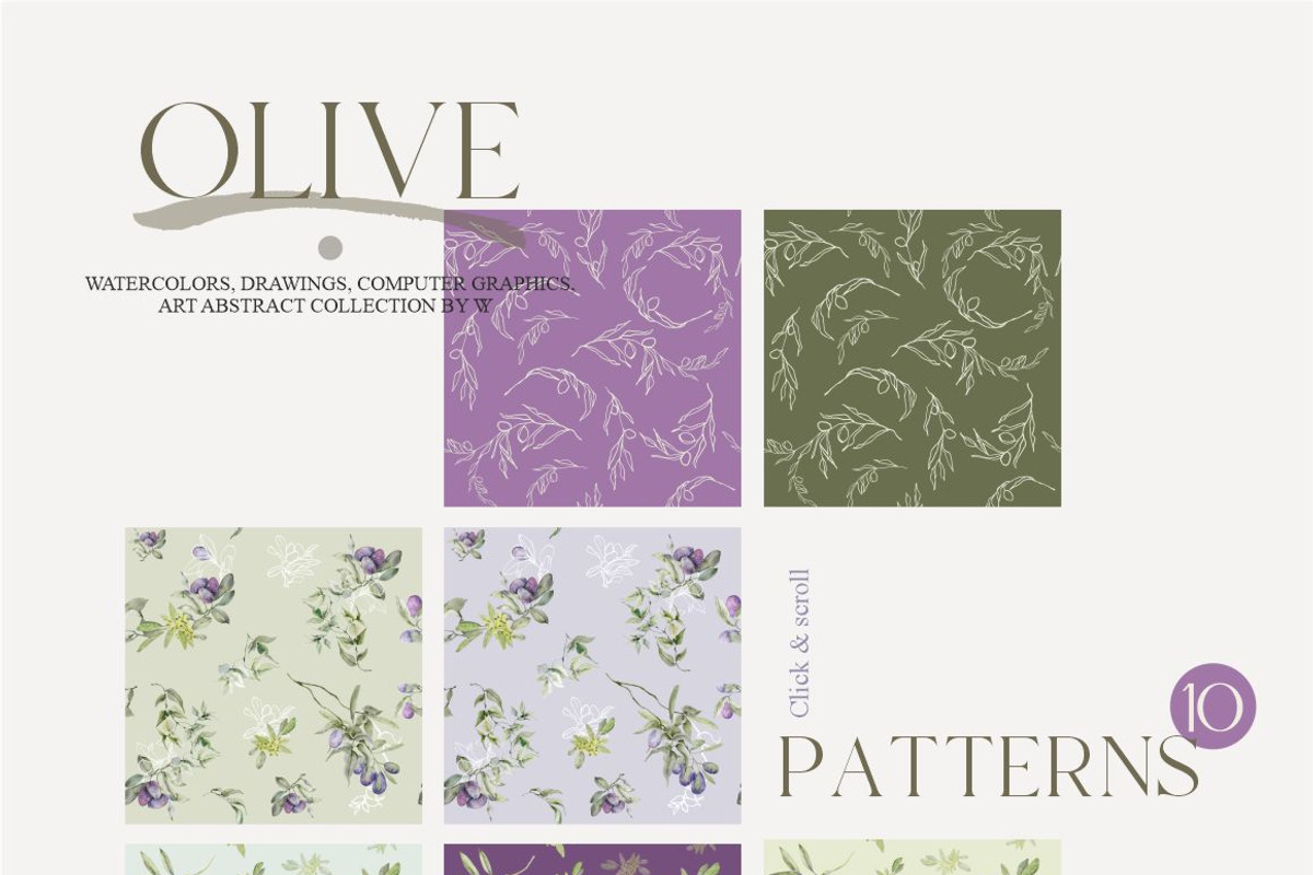 OLIVE - watercolor set, an Object Graphic by Collection by VY (Photo 12 of 14)