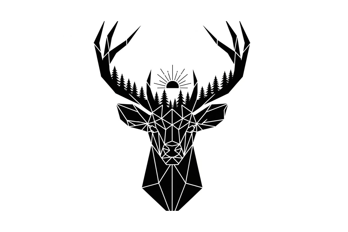Artistic Geometric Deer Head Bundle, an Illustration by yasushie (Photo 22 of 31)