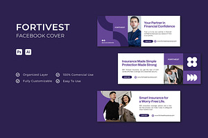 Fortivest Insurance - Facebook Cover, a Social Media Template by Esensifiksi.studio