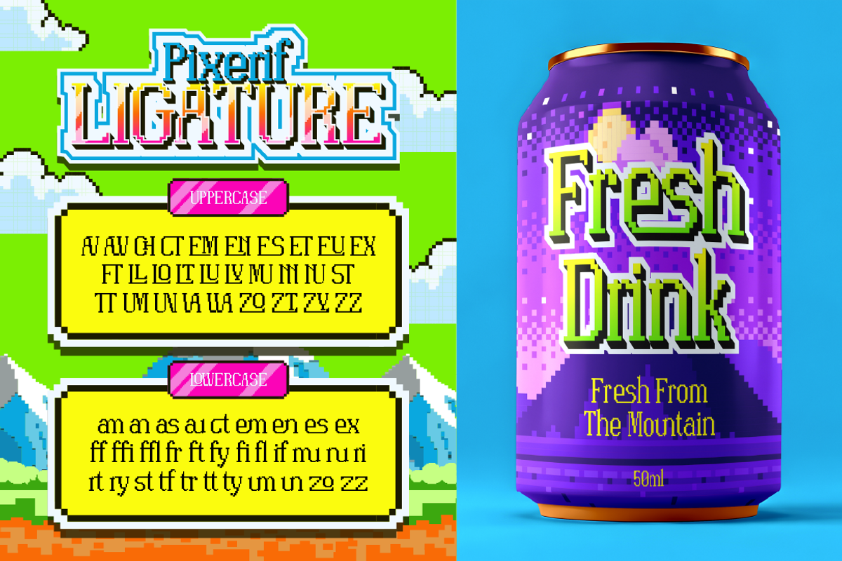 Pixerif - 8 Bit Gaming Font, a Font by Artisan Themes (Photo 8 of 12)