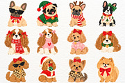 Christmas Dogs Clipart Holiday Pets, an Animal Illustration by SugarCloudStudioArt (Thumbnail 3 of 6)