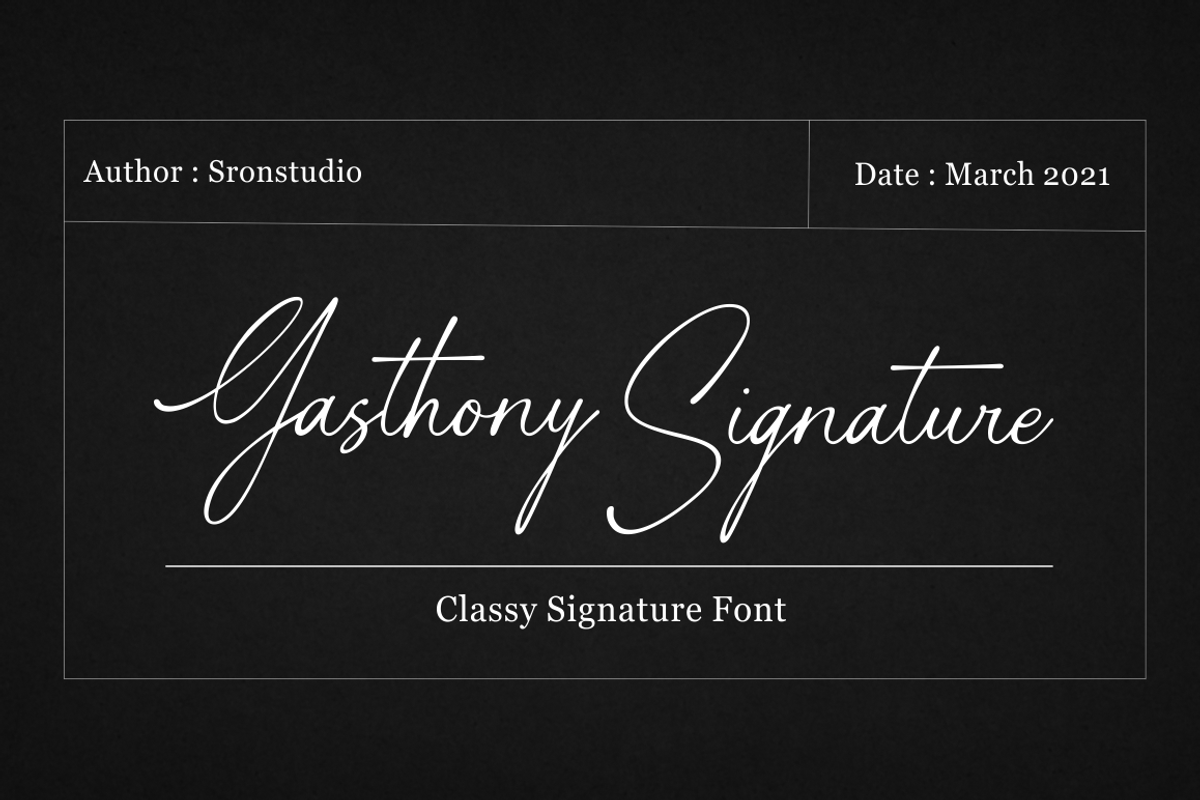 Gasthony - Signature Font, a Script Font by Sronstudio (Photo 1 of 12)