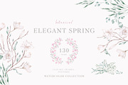Elegant magnolias and eucalyptus, an Illustration by astelenadesign (Thumbnail 1 of 16)