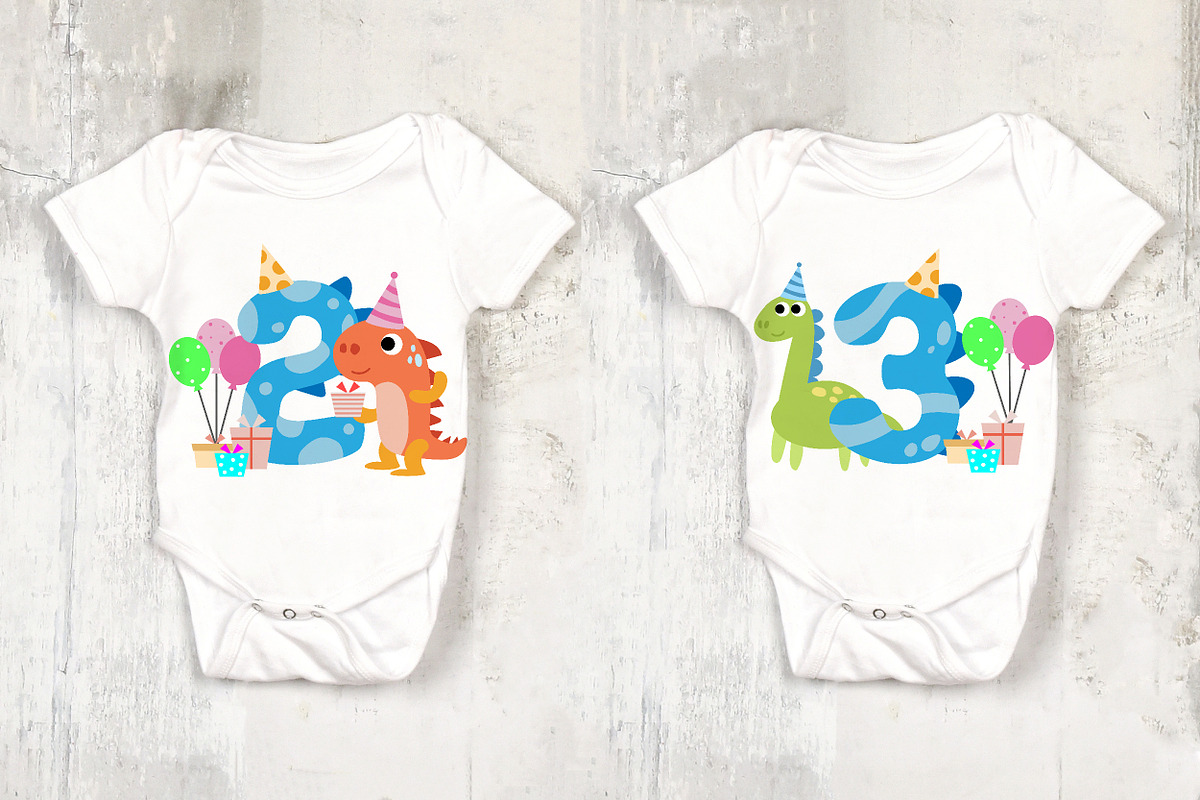 Happy Birthday dinosaur Clipart, an Animal Illustration by Noey smiley (Photo 6 of 7)