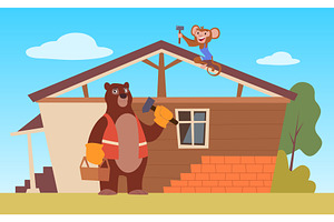 Animal builders. bear in special, an Animal Illustration by Onyx