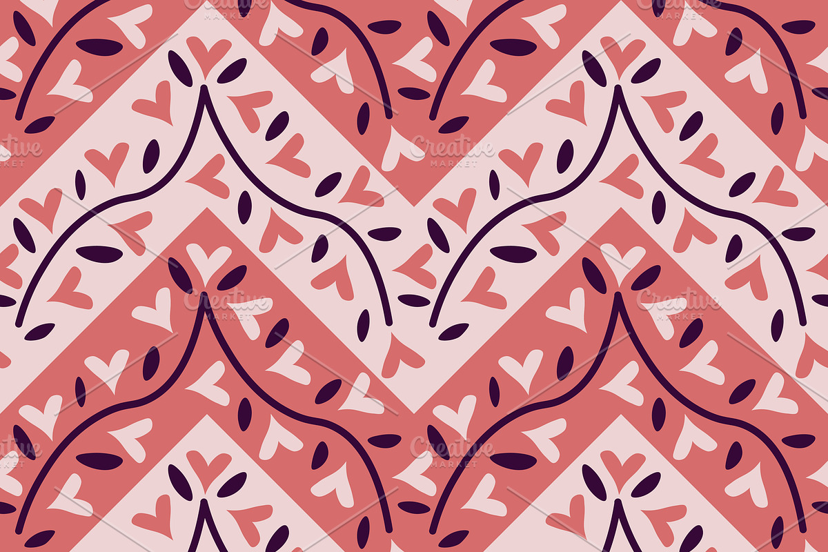 Chevron and hearts pattern, a Pattern Graphic by elyomys (Photo 1 of 3)