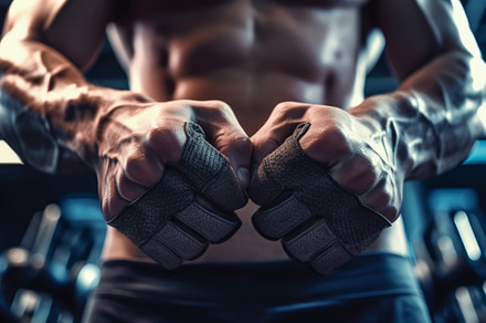 Hands Man ready to exercise with dum, a Sports & Recreation Photo by angellodeco