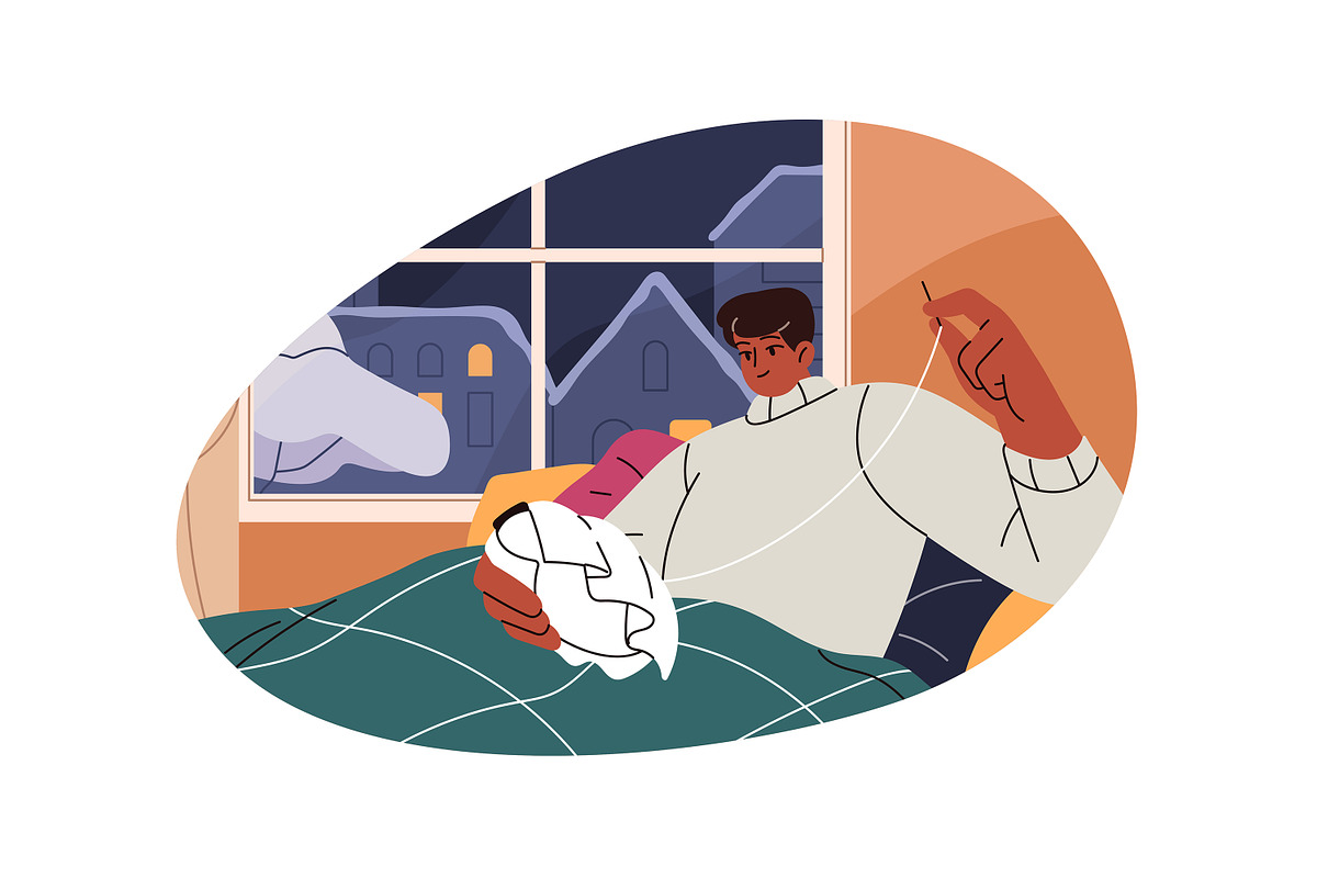 People freezing at home set, a Person Illustration by PaperTrident (Photo 5 of 7)