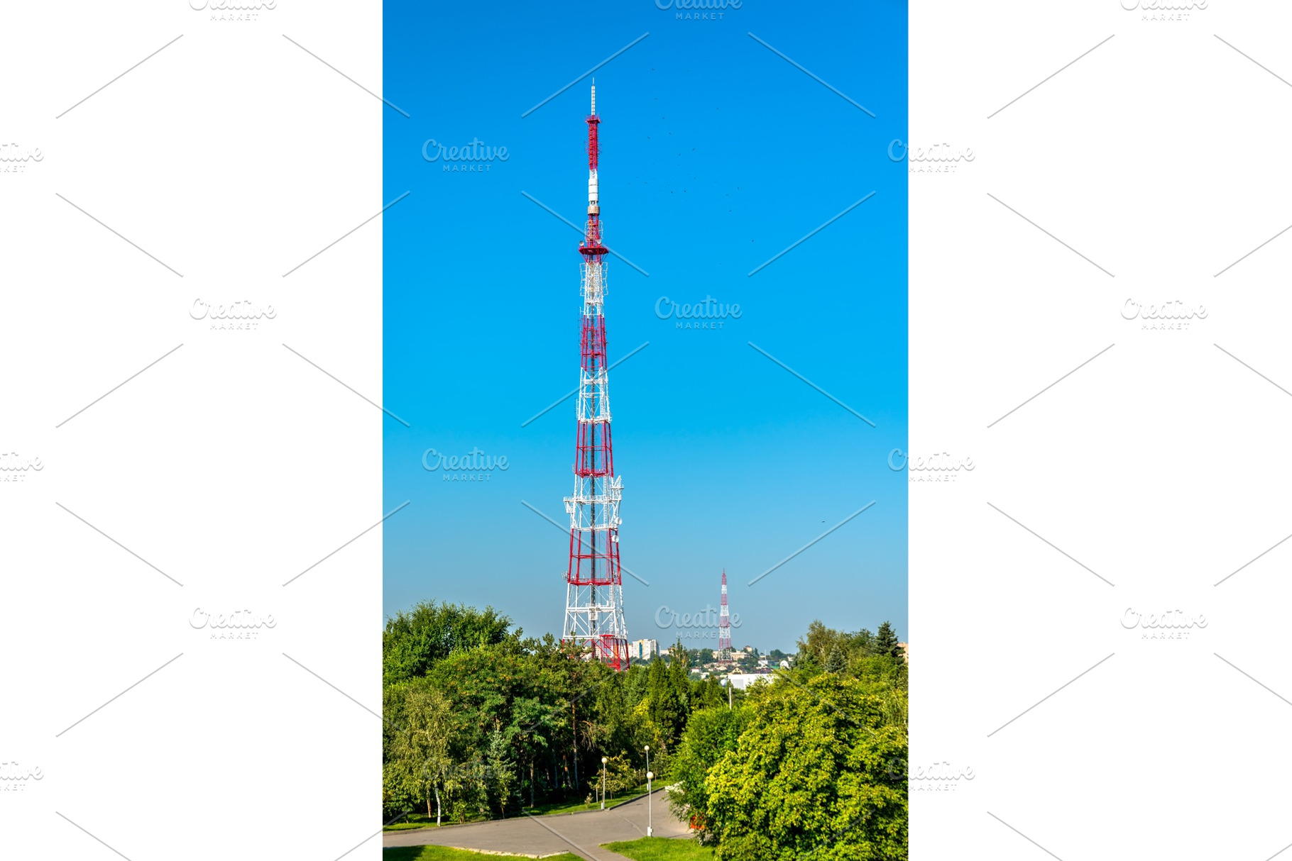 Television tower on the mamayev containing tower, volgograd, and russia, an Industrial Photo by Leonid Andronov