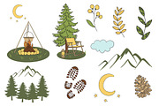Camping Clipart Set, a Decorative Illustration by Mari_Caliart (Thumbnail 5 of 15)
