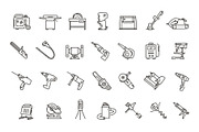 Work and construction tools, an Outline Icon by Tettygreen (Thumbnail 2 of 2)