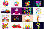 Holi Festival Backgrounds Collection, an Illustration by naem021 (Thumbnail 4 of 10)