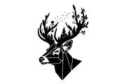 Deer Antler Silhouette Bundle, an Object Illustration by yasushie (Thumbnail 25 of 31)