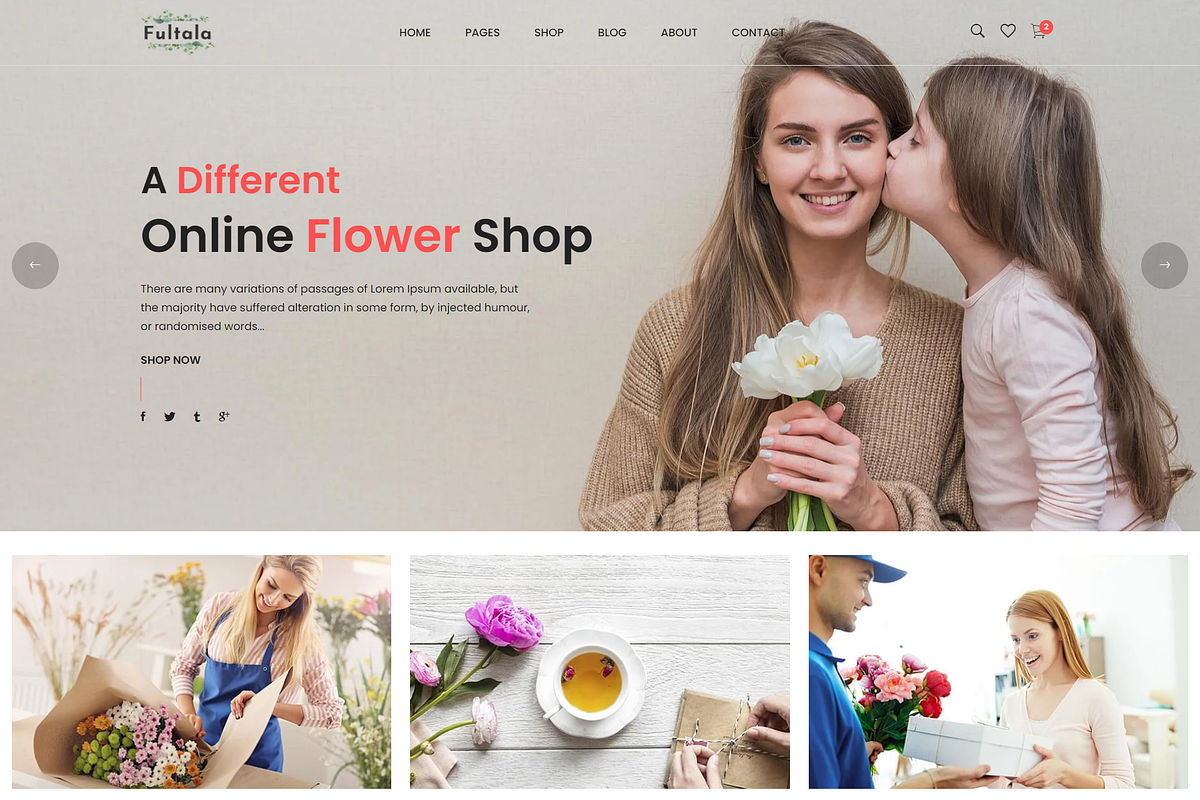 Flower Shop HTML Template – Fultala, a Websites & App Template by HasThemes (Photo 2 of 3)