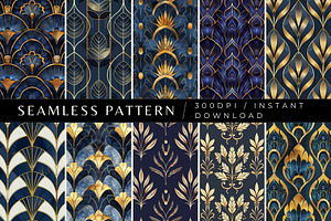 10 Lurid Art Deco Seamless Patterns