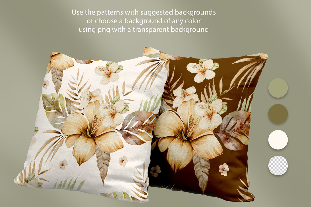 Tropical seamless floral pattern set, a Decorative Illustration by ClipArtRoom (Photo 3 of 5)