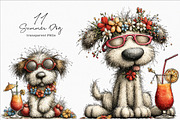 Whimsical Summer Dog Clipart, an Illustration by SinaCreation (Thumbnail 1 of 7)