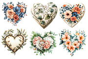 Wedding Hearts with Flowers Clipart, an Illustration by Designworld (Thumbnail 4 of 5)