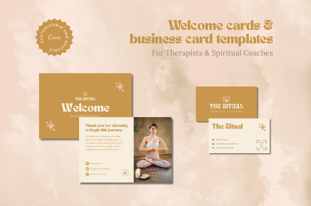 The Ritual Welcome + Biz Cards, a Business Card Template by Liseno Designs