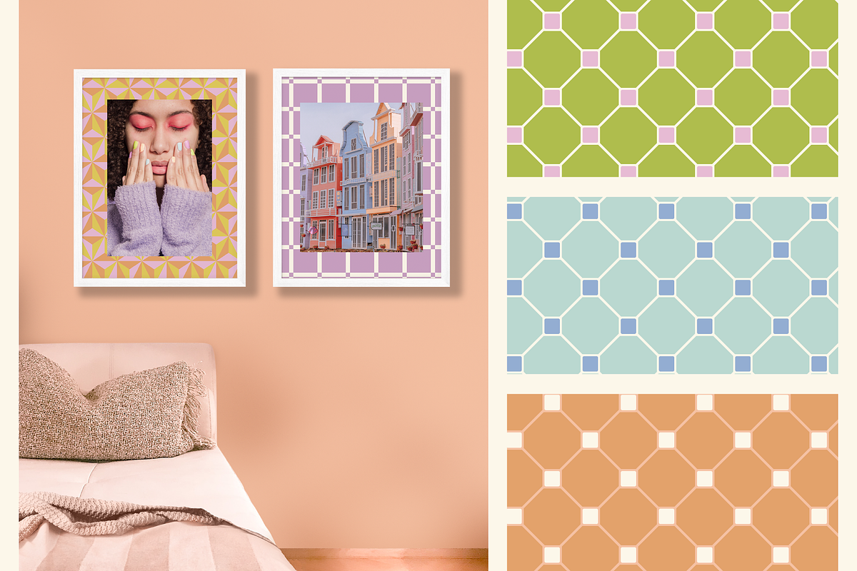 Sorbet Tiles Seamless Patterns, a Pattern Graphic by KT Designs (Photo 3 of 8)
