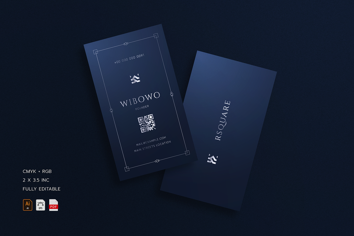 5 in 1 Vertical Luxury Business Card, a Business Card Template by Ctrl space studio (Photo 1 of 6)