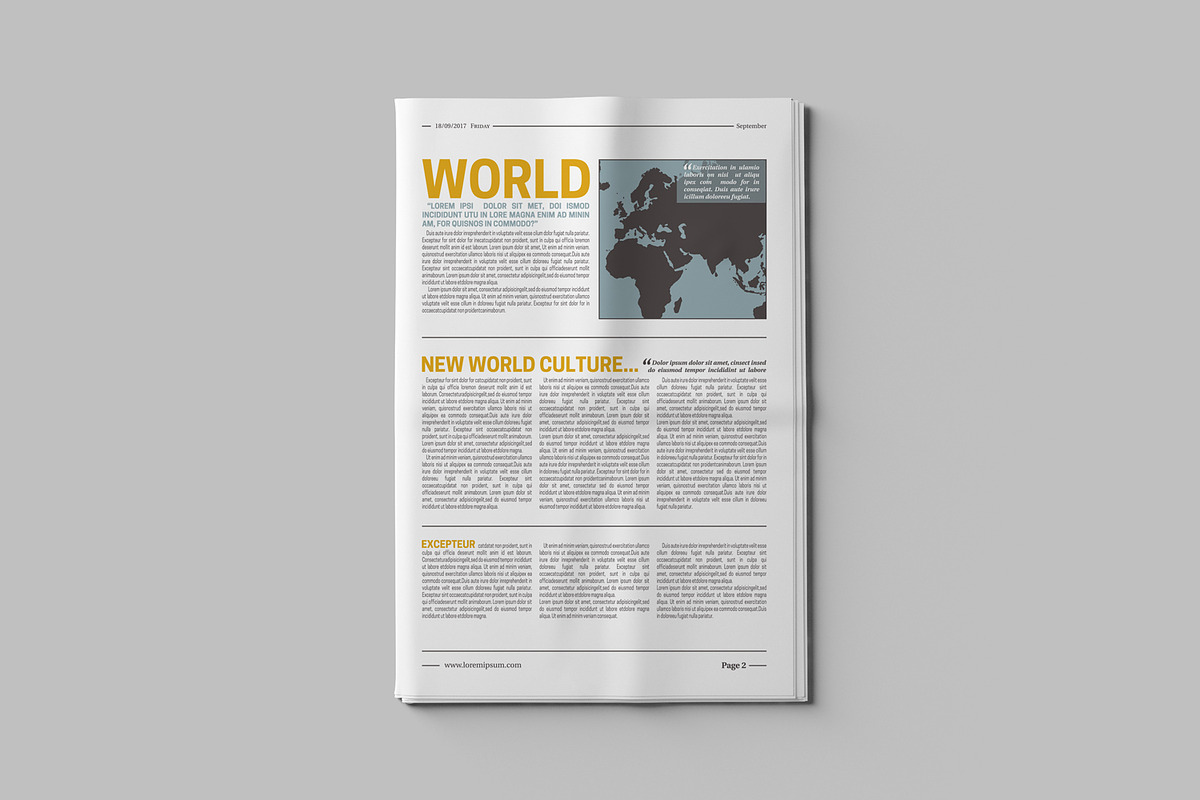 Newspaper Mockups, a Print Template by artimasa (Photo 2 of 6)