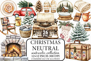 Neutral Christmas Clipart Bundle, an Illustration by Libby Wishes (Thumbnail 1 of 6)