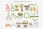 Watercolor rustic Christmas clipart, a Decorative Illustration by AquarelleSpace (Thumbnail 2 of 4)