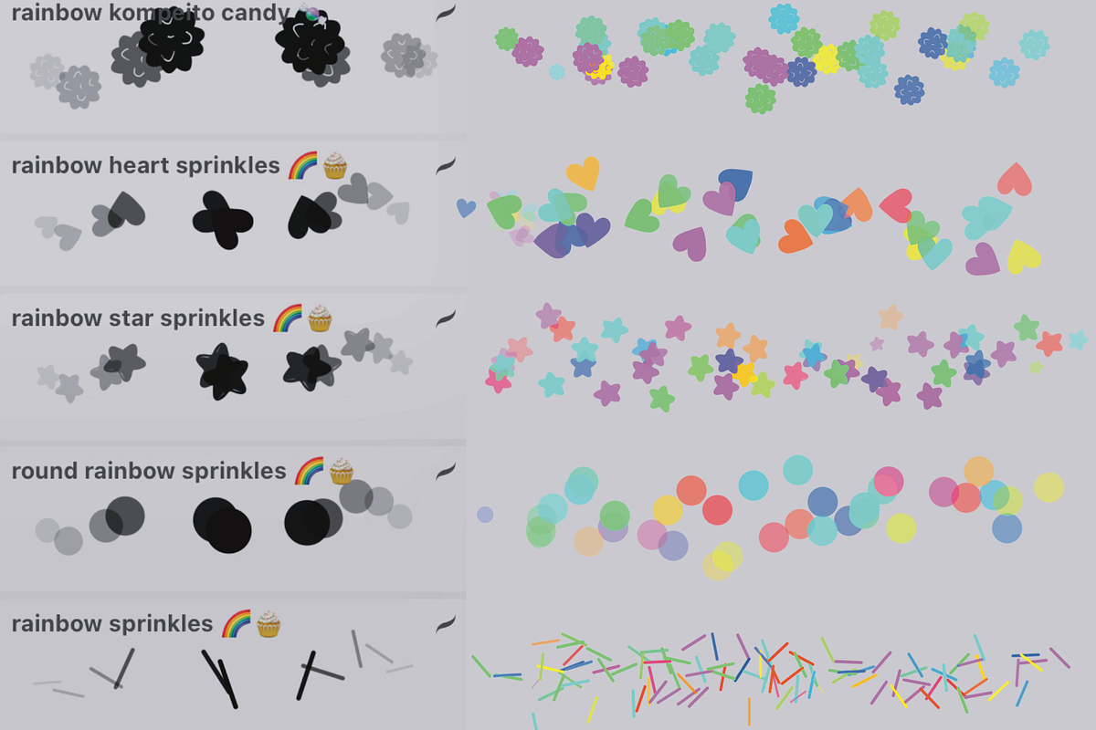Rainbow Brushes for Procreate, a Brushes & More by pinkdrinksoul (Photo 3 of 4)