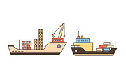 Freight vessels and industrial ships, a Transportation Illustration by Good Studio (Thumbnail 3 of 4)