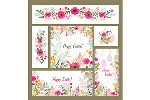 A set of beautiful Easter cards, an Illustration by Nenahliadava Design