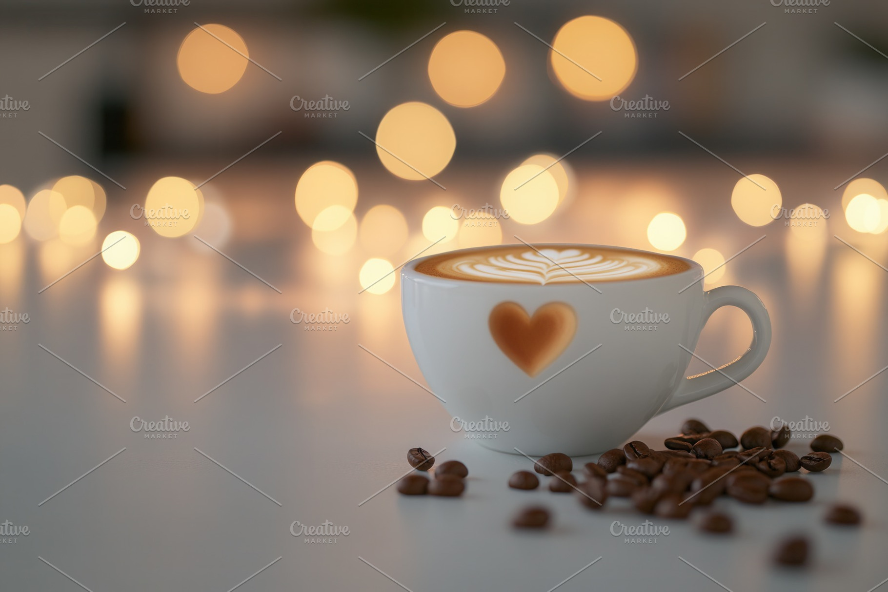 Heart-shaped foam in cappuccino cup, a Photo by Pavel_design