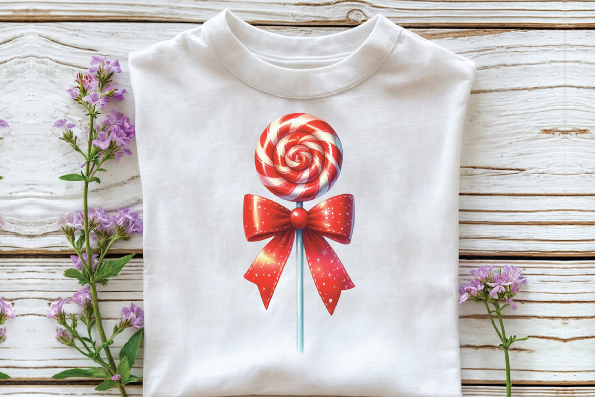 Watercolor Striped Lollipop Bow PNG, an Illustration by CraftArtStudio (Photo 3 of 6)