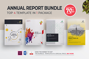Annual Report Bundle | Word, indd, a Brochure Template by obayes